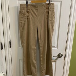 Talbots Flat Button Front Cotton Spandex Pants Trousers Women’s Size 12 Petite